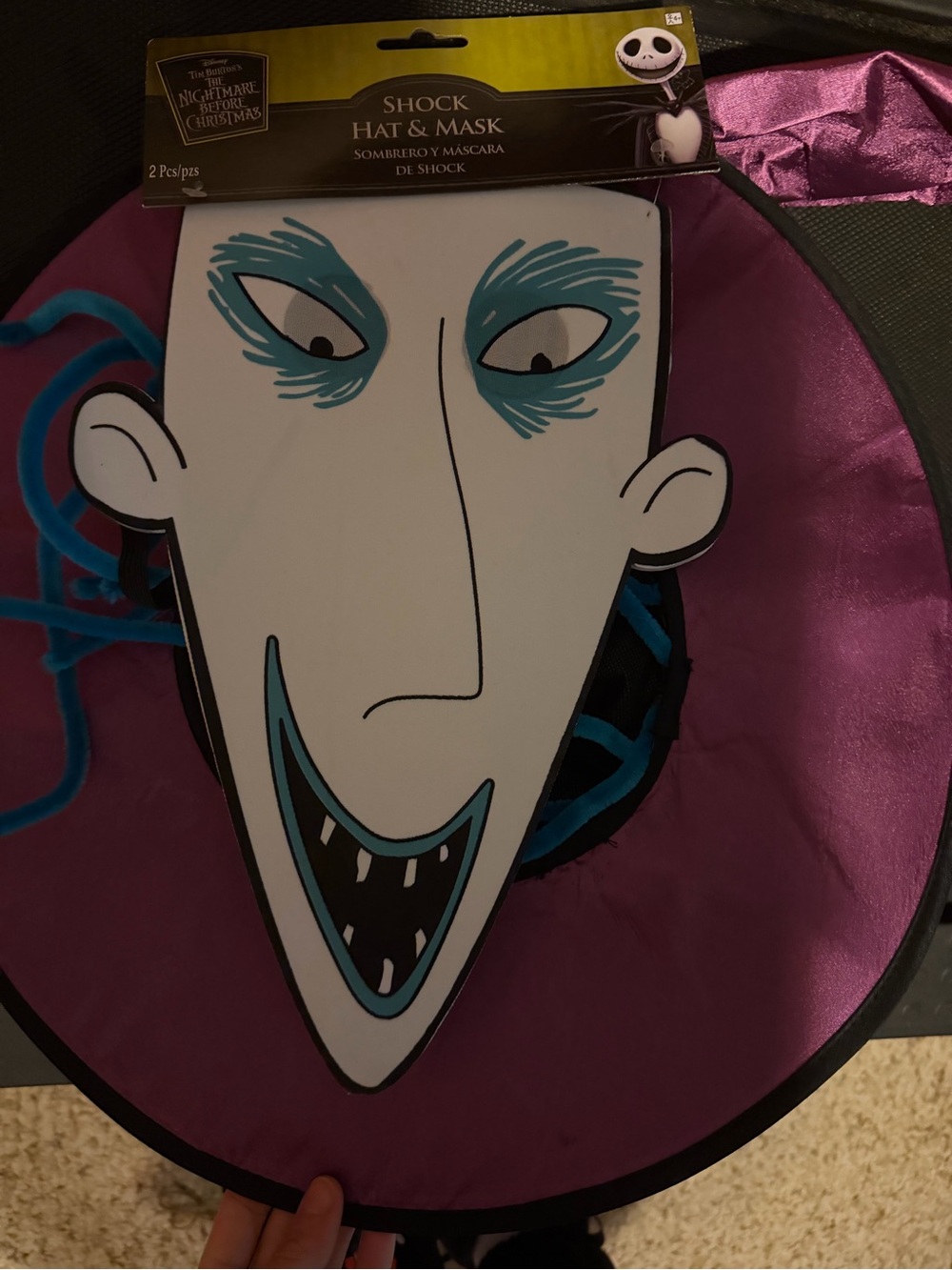 Nightmare Before Christmas Shock Hat and Mask Halloween Costume
